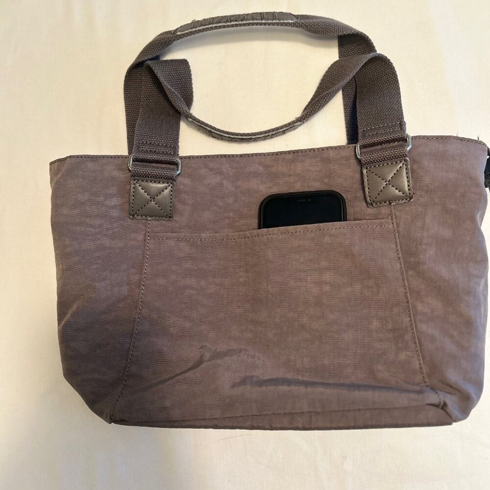 Kipling Gray Tote Bag – Style TM5251-076 – Polka Dot Lining - Picture 7 of 15